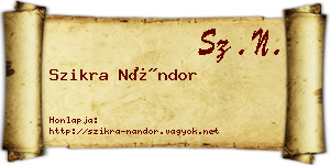 Szikra Nándor névjegykártya