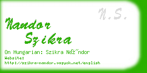 nandor szikra business card